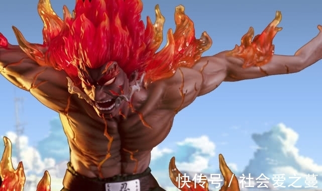 特写|火影:凯开启八门的手办,全身都在燃烧,身上的裂纹让人心痛