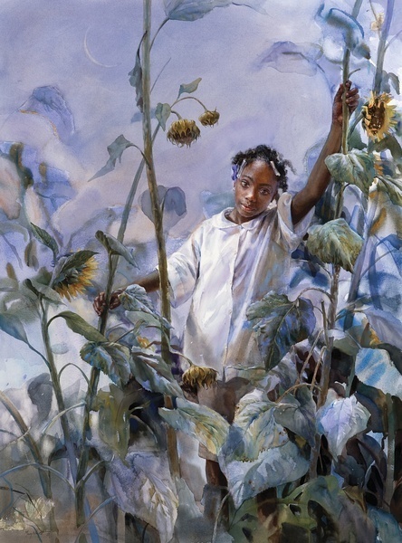 画标$美国水彩人物画家玛丽怀特:一张A4大小的水彩画标上万美元