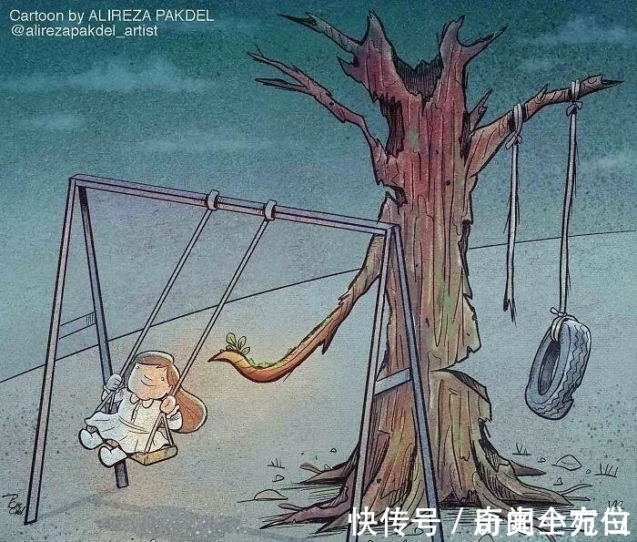 人性|17幅描绘人性的插画,赤裸裸的现实,刺痛我们的神经