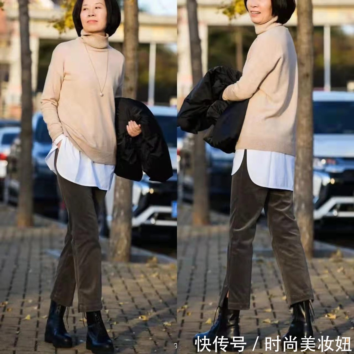 大长腿 冬季尽量少穿打底裤,“烟管裤”百搭又显腿长,照着穿洋气又减龄