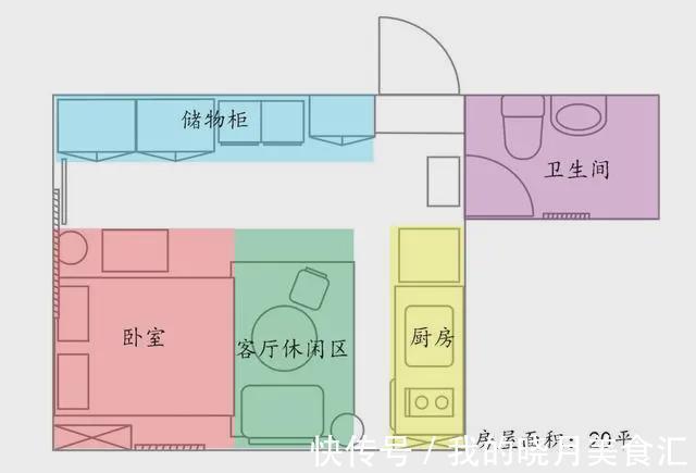 小户型|月入3万的白领，原来也只能住20㎡，天天加班，厨房都可以不要了