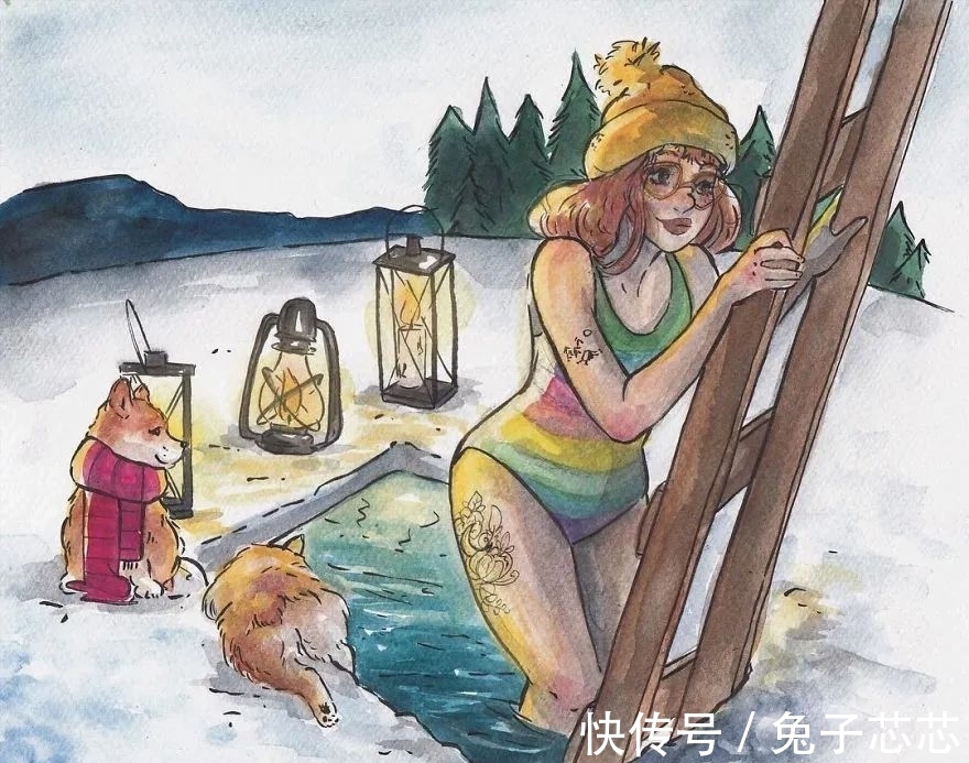 一本好书$16幅水彩画描绘的幸福场景，网友：这才是向往的生活