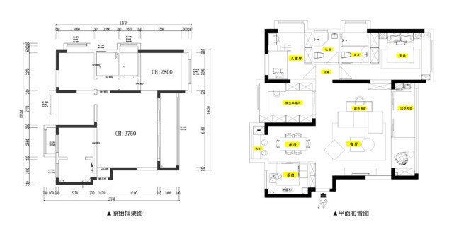 现代风|108平现代风三居室合理的布局,让杂乱无序的毛坯房“大换脸”