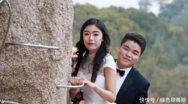 情侣|情侣为拍创意婚纱照,冒险来到悬崖边,结果还真拍出了一部西游记