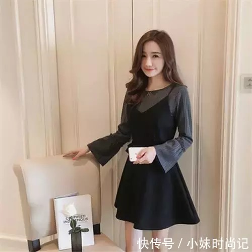 亲戚朋友聚会不知道怎么搭配, 假两件连衣裙帮你搞定一切烦恼
