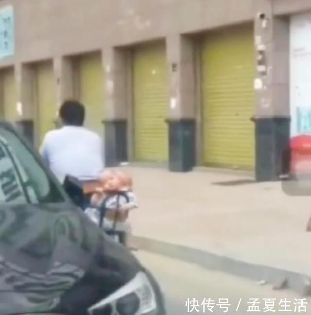 后座|双胞胎坐爸爸自行车后座,悠然地睡着了,网友:能活着是幸运