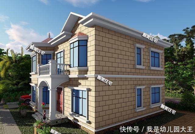 别墅|13.3×12.5米二层别墅,精致农村住房,带给你雅致的生活!