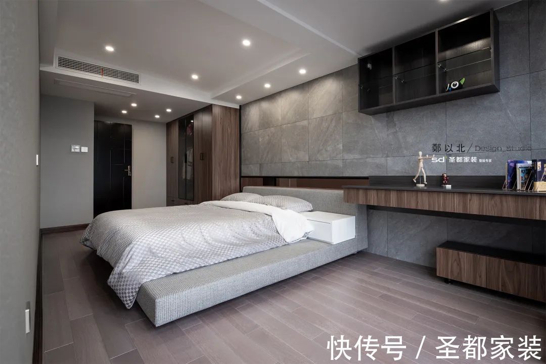 餐厅|184㎡冷灰白现代跃层,打通阳台让客餐厅扩大2倍,真香
