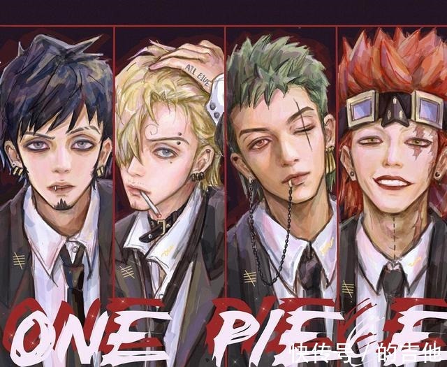 画师|当《海贼王》角色变不良少年，索隆高冷霸气，看到山治笑出声