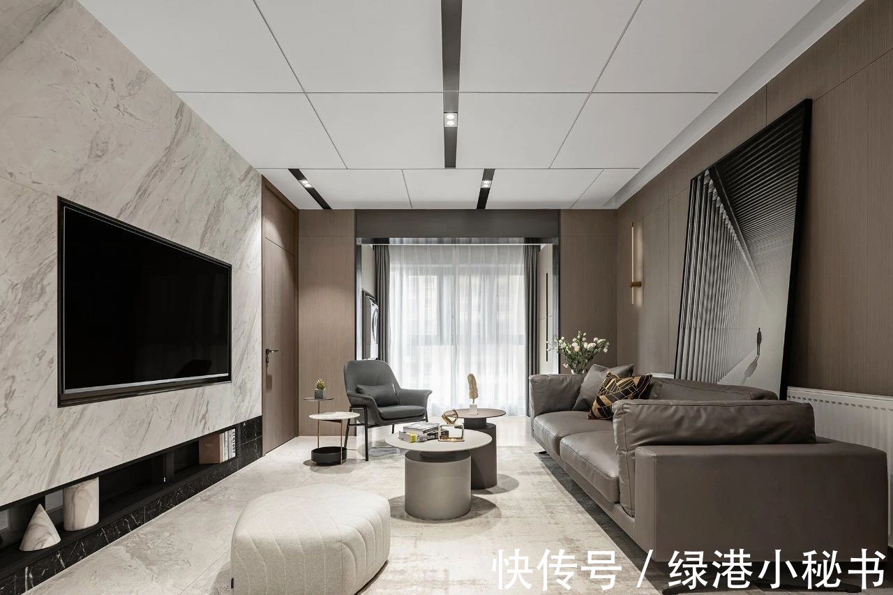 灰调|装修案例欣赏：绝绝子！仪式感满分的100平现代风设计！