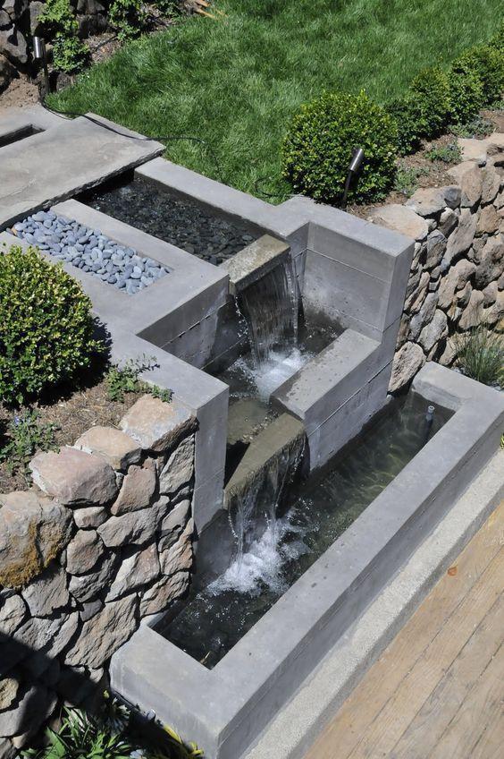 瀑布|如果你也拥有一个院子,面积再小也要做个水景,潺潺流水潇洒惬意