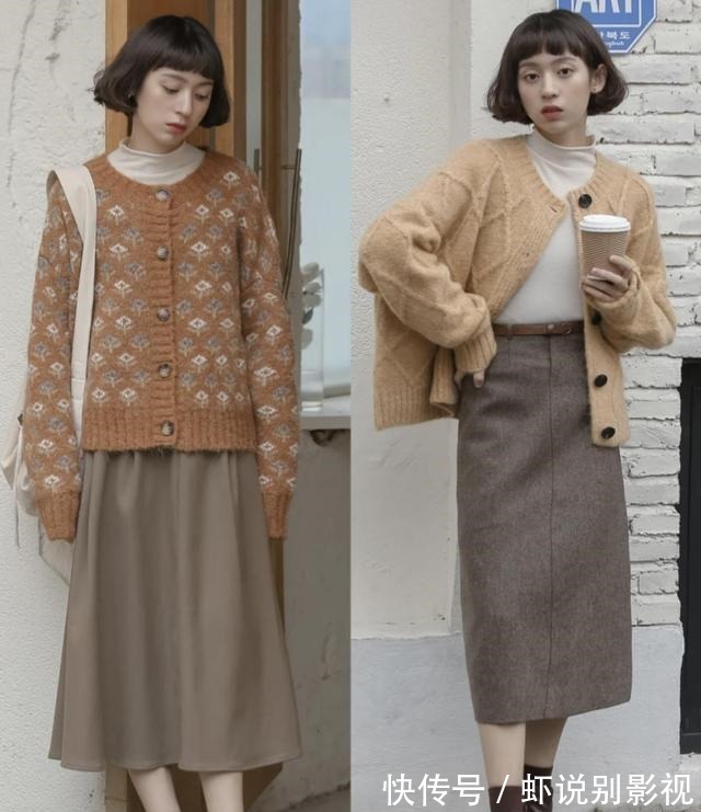 毛衣 早春不知道穿啥外套毛衣外套逆袭归来,这些搭配就很好看!