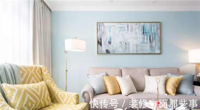 二居室|102平美式二居室,卧室蓝白配有一种清新浪漫的氛围