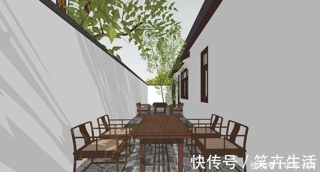 坡屋面|一层三合院设计,小院+露台,还设有阳光房,真是太会生活了!