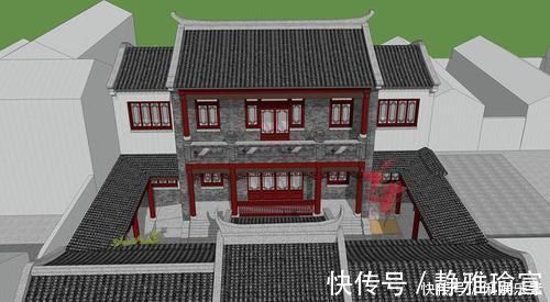 宅基地|喜庆的四合院设计,家里的宅基地小也可以盖,很适合农村