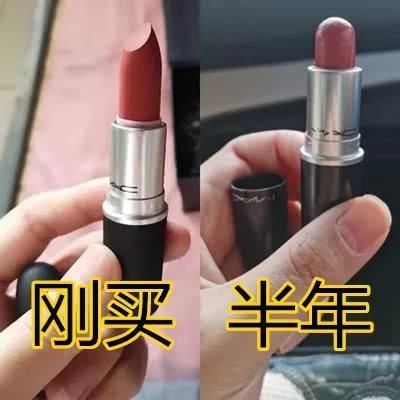 女生“口红”能用到什么程度刚买时vs半年后,看到直女嘴上长刀片了