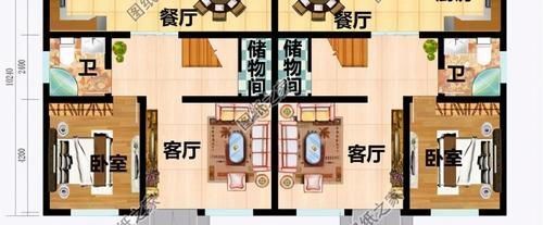 双拼|双拼二层别墅设计图，独立入户门进出，家有兄弟这样建房挺好