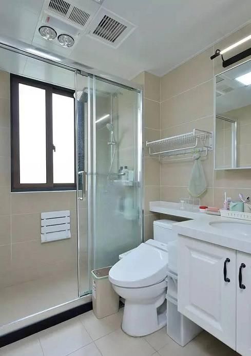 美式|118㎡简约美式三室两厅，浴霸灯还可以这样装，太聪明了！