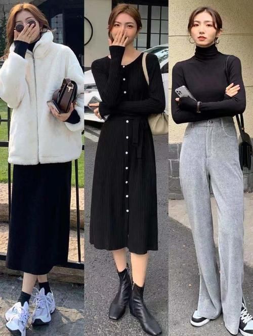 韩国街头的美女都爱的穿搭，大地色系毛衣百穿不腻，经典简约！