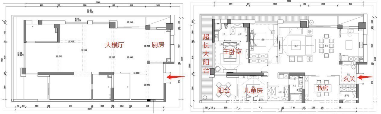横厅|夫妻俩买下250㎡大平层,装成白色轻奢风很高级,室内敞亮大气