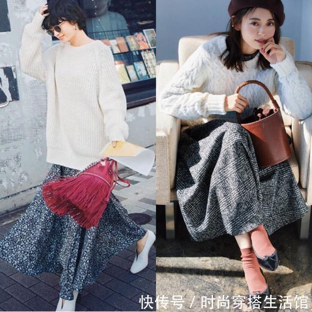 百褶裙|秋天白色毛衣怎么穿才好看?我帮你总结了几套搭配方案,建议收藏