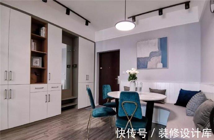电视背景墙|100平米三居室,一进门就看呆,入户鞋柜和卡座餐厅太实用了