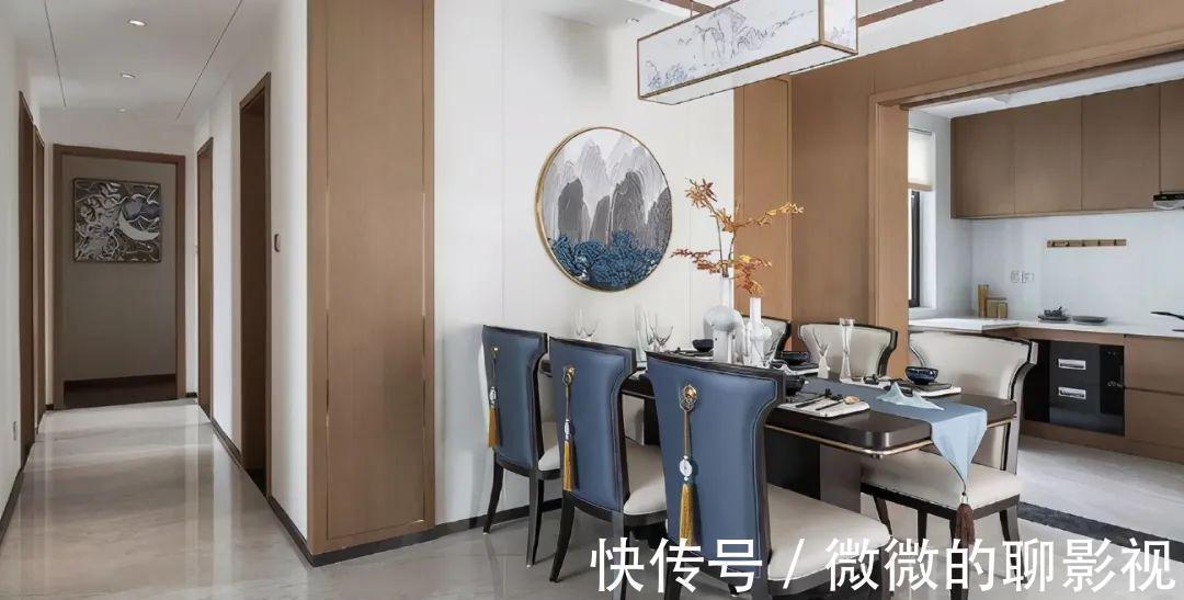 烟灰蓝|125㎡现代中式风新房,全屋烟灰蓝配色,清爽明亮!