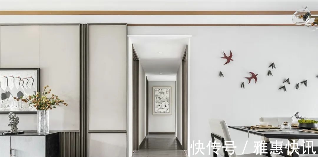 浅灰色调|145㎡现代新中式风,全屋淡雅柔美,时尚又有韵味