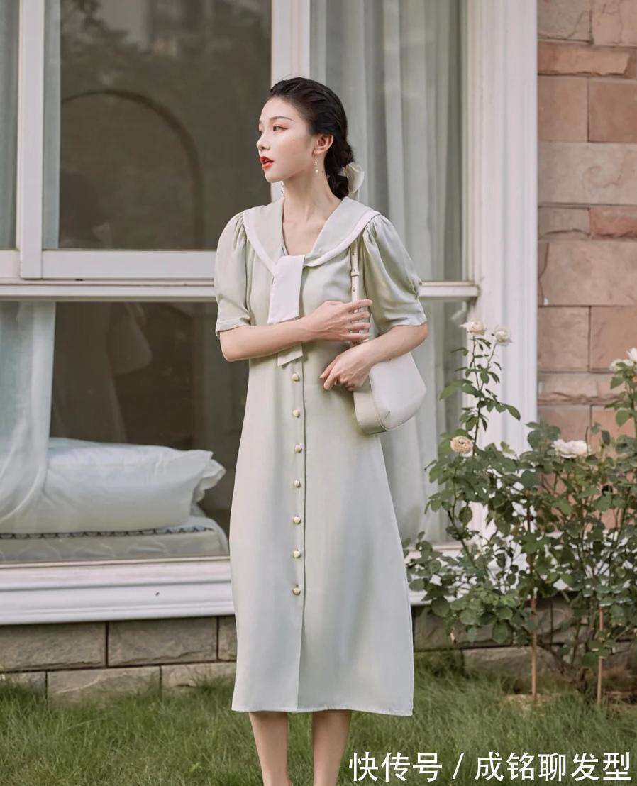纯色裙|清爽又时尚的“解暑”穿搭,轻盈舒适又优雅,减龄百搭又显身材