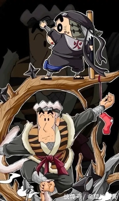 自来也|当蜡笔小新和火影忍者里面的人物结合之后,看到纲手我服了