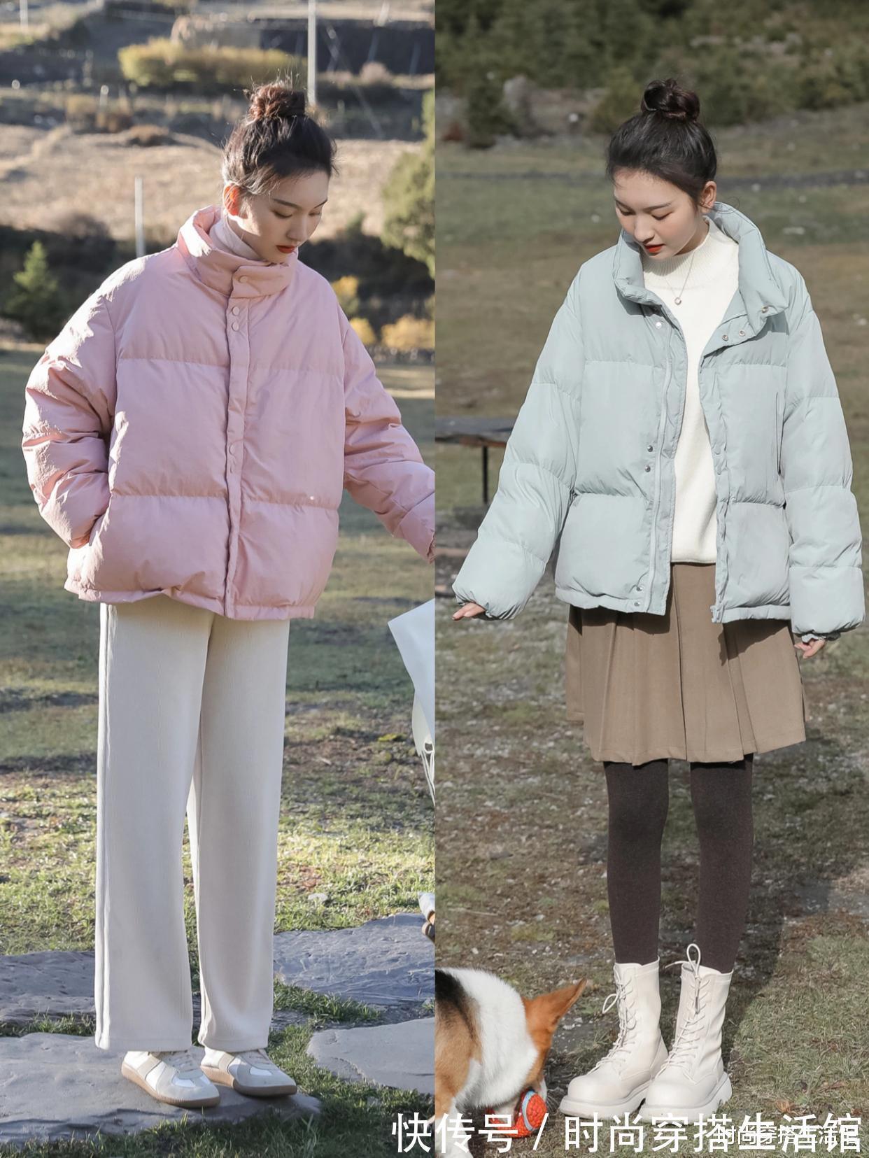 百褶裙|羽绒服下面尽量少配裤子,今年流行这样穿,时髦洋气,冬季穿很美
