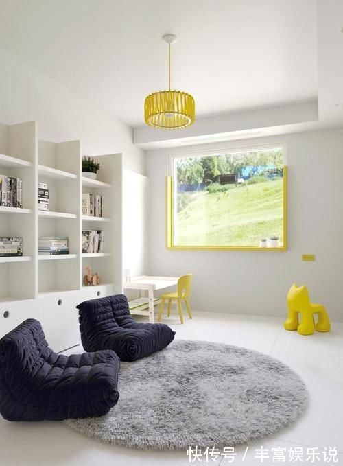 秀巢网|174.57㎡现代三居,你可能不喜欢客厅的高级灰,但一定会喜欢儿童房的柠檬黄