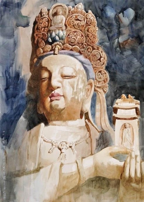 万佛神秘灵性|美到极致的水彩佛像,我第一个服了!