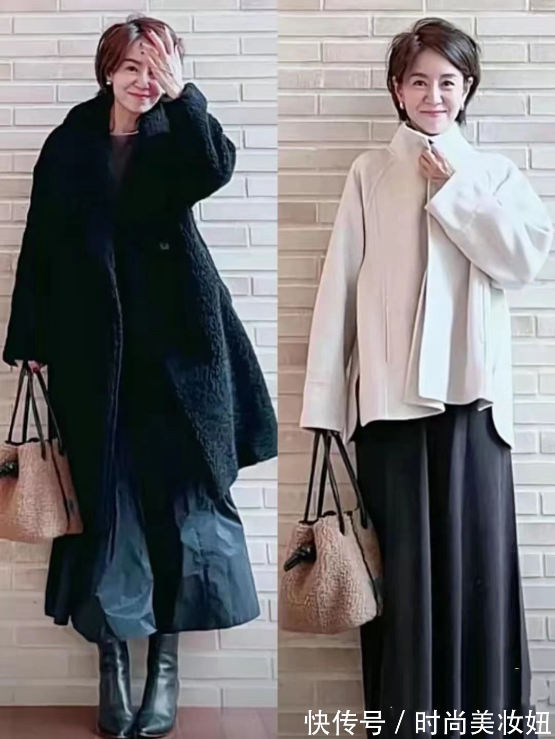 造型|50岁要学日杂博主穿搭,简单的配色显气质,照穿美得优雅大方
