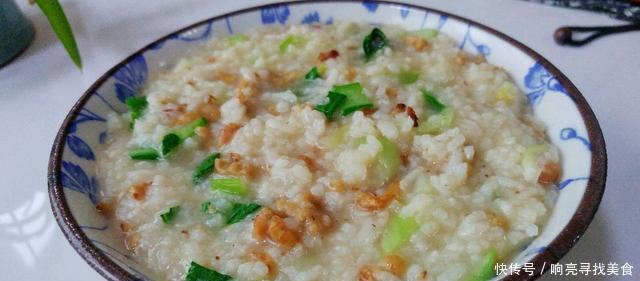 猪肉馅|油菜海米肉碎粥充满肉香的粥,好喝有营养