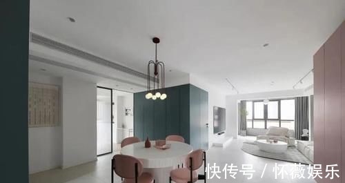 功能柜|120㎡极简风三居室，柔和的莫兰迪配色，干净又舒服