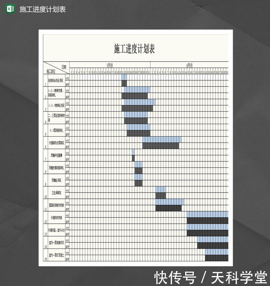 项目进度计划表模板