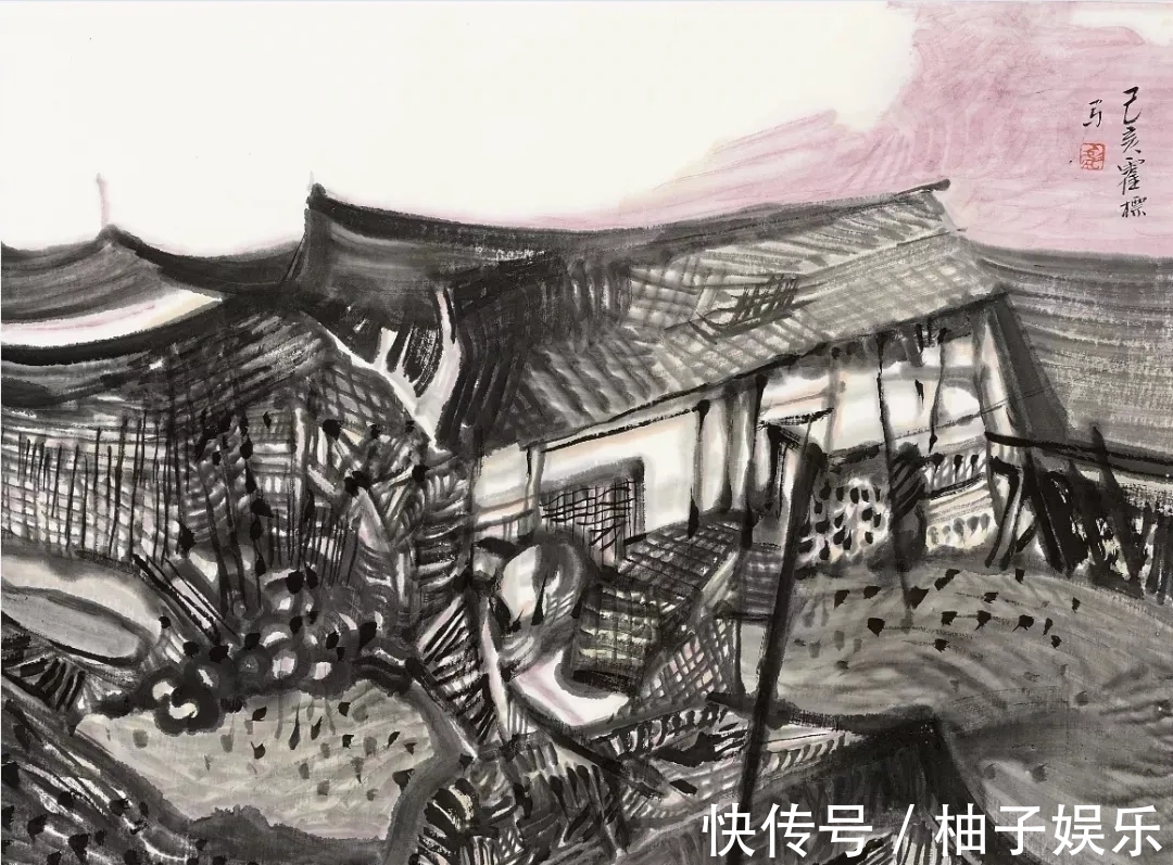 水墨&构成的画面很打眼!霍彪水墨山水画