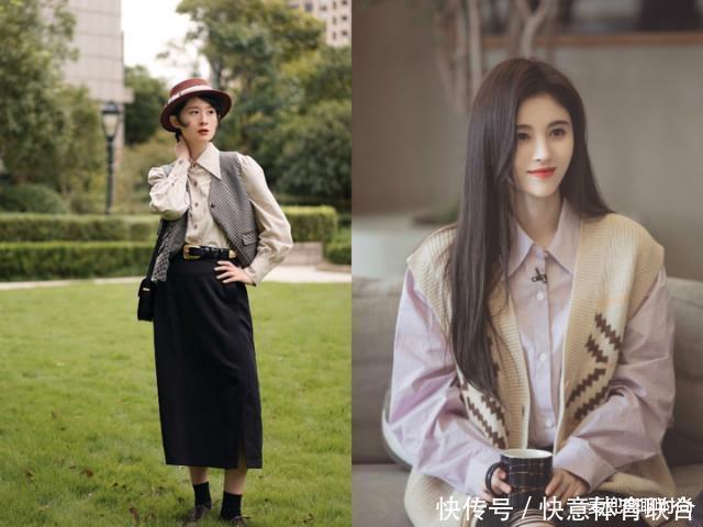 毛衣早过时了，今秋流行“奶奶衫+衬衫”一起穿，百搭显瘦又洋气