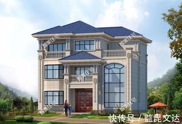 毛坯|尺寸相同的两栋农村别墅,采用不同风格设计,客厅都挑空