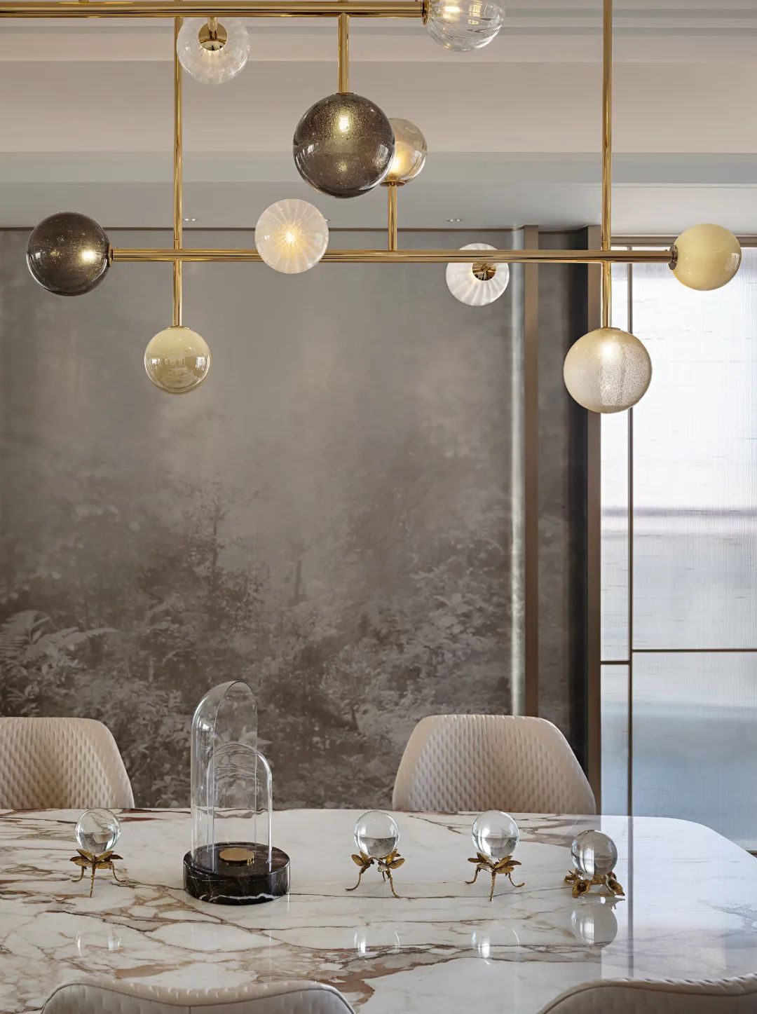 优雅|374㎡现代大平层，华丽时尚的空间，朴素质感好高档