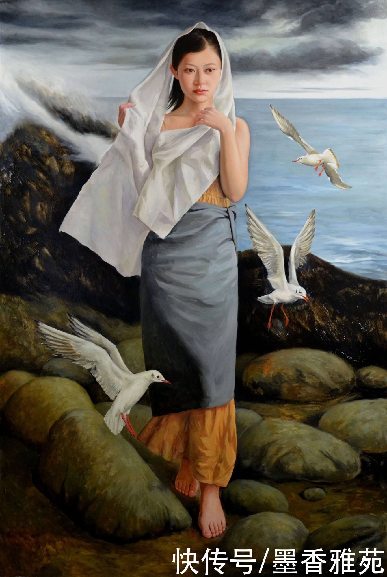 雅致|青年艺术家聂义武人体油画中的少女，有着古典雅致的纯美气息