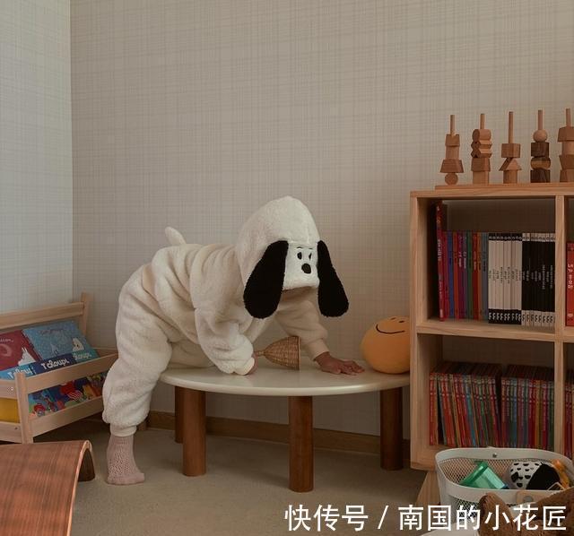 亲子|一家4口的幸福生活：83㎡全屋奶油色，客厅当亲子区都为孩子考虑