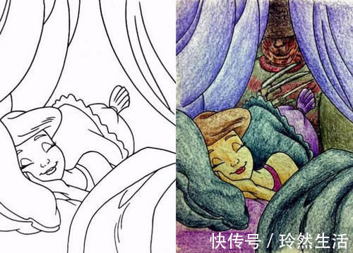 迪士尼|家长霸占儿童填色画本，迪士尼角色全员黑化，童年回忆破碎