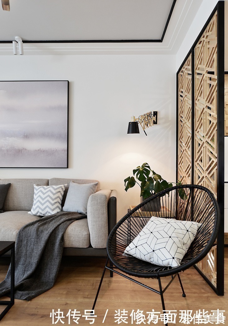 玄关|166㎡现代主义3室2厅，电视背景墙还能这样设计！