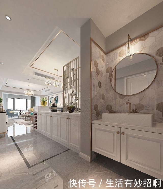 玄关|123平米现代轻奢风格,这应该是所有女性都喜欢的装修了!