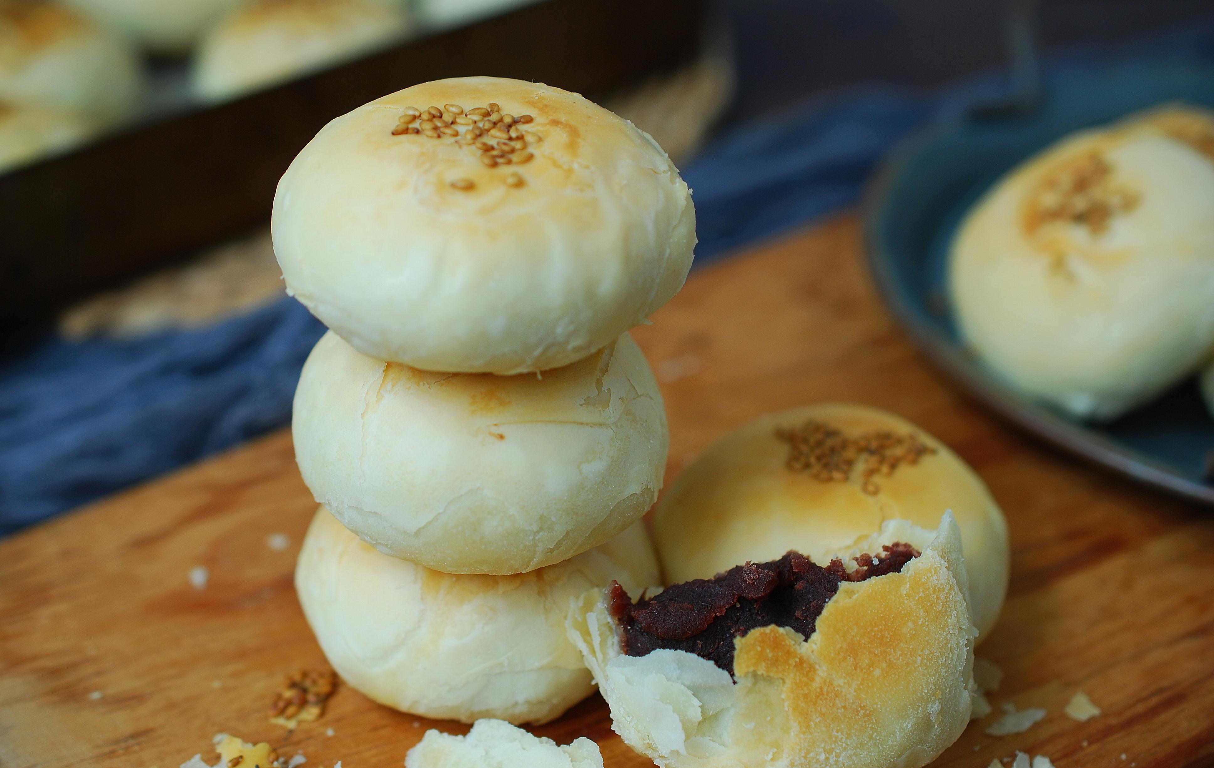 小小红豆酥，1口个酥掉渣，平底锅电饼铛、烤箱空气炸锅都能做