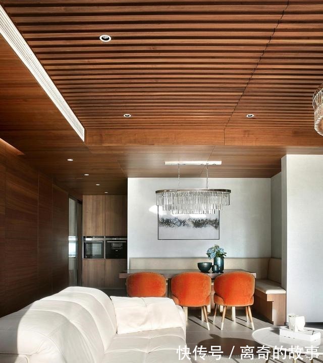 灰白蓝|虽然装修超了预算,依然喜欢木饰面吊顶,现代风格实拍图晒给你看!