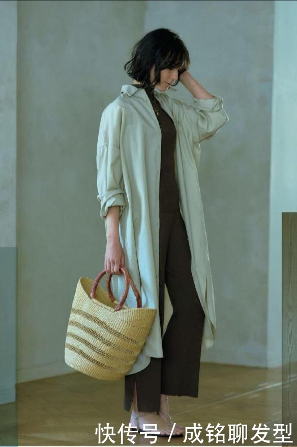 收腰感|四十岁后靠气质稳赢,学日本女人的衬衫裙穿搭,照着穿显瘦又时髦