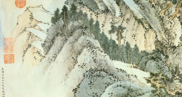 画友$文徵明笔下的《桃花源图》600年前的绘画真妙,构图严谨又漂亮